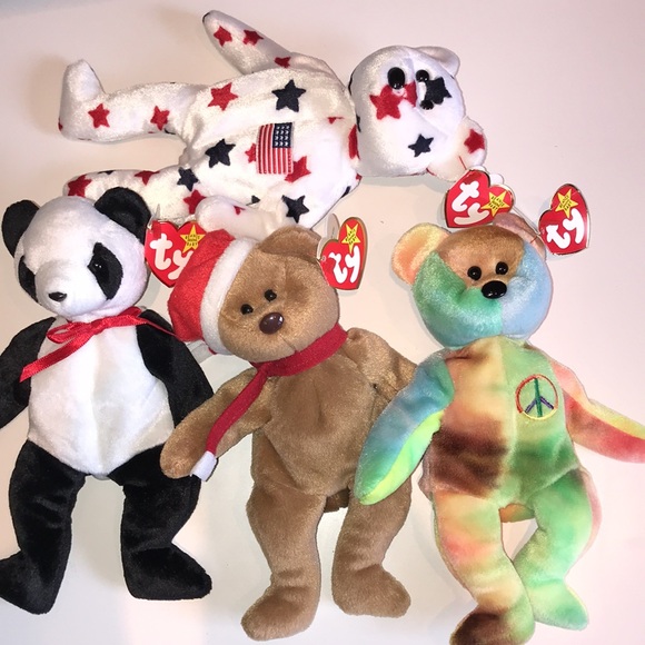 Set of 4 Beanie Baby Bears - Picture 7 of 8